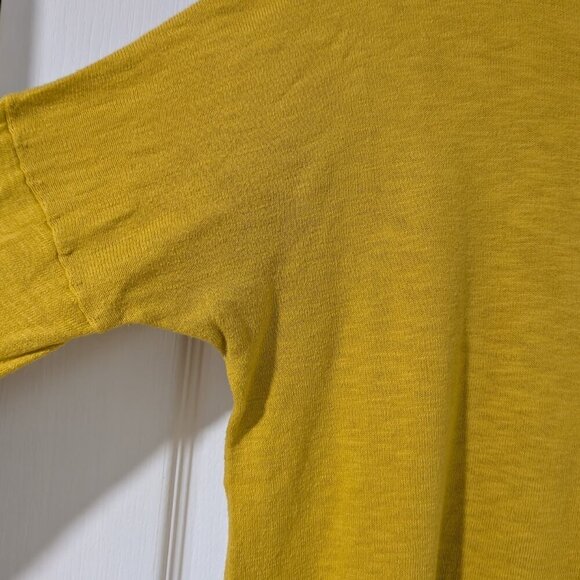 Vince | Women's Slub Knit Relaxed Boat Neck Dolman Sleeve Top in Yellow - Picture 8 of 9